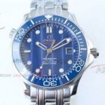 OE Factory Swiss 8500 Omega Seamaster 007 James Bond Automatic Watch - Blue Dial Blue Bezel